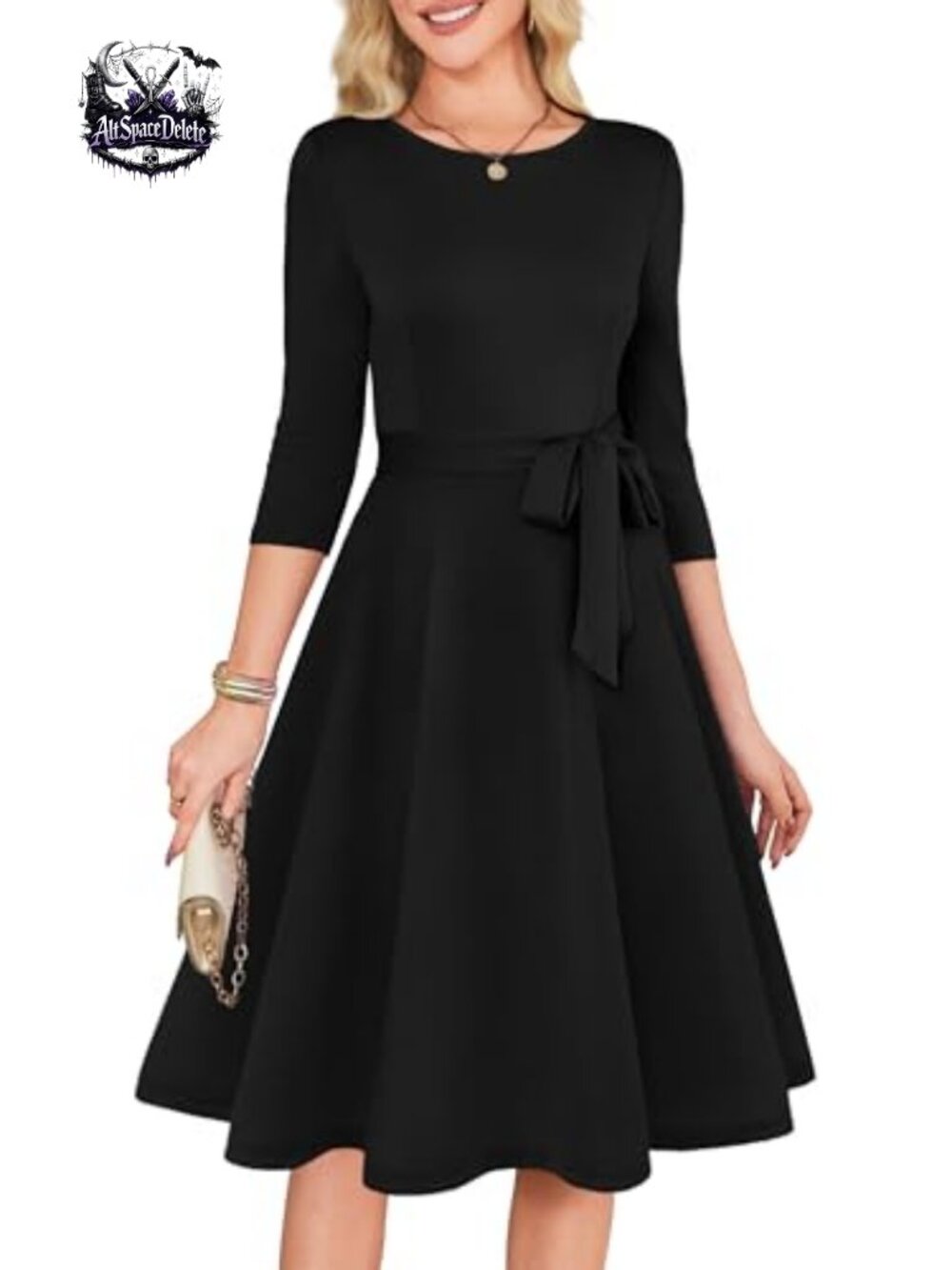 RUMIA Women's A-Line Cocktail Dress 3/4 Sleeve Formal Work Church